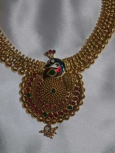 Gold Tone Peacock Necklace
