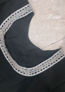 black 10 meter flair anarkali suit set
