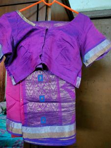 Pink Cotton Saree