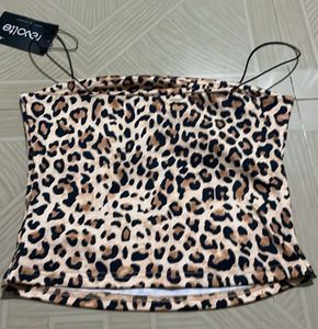 Revolte Leopard Print Crop Top
