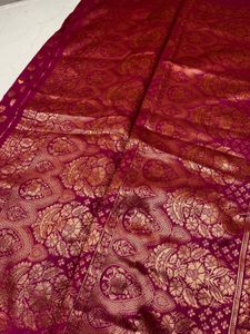 Magenta Banarasi Silk Saree
