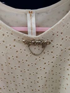 Ivory Eyelet Layered Tank