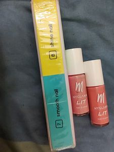 Nail File And Peach Nail Paint Combo