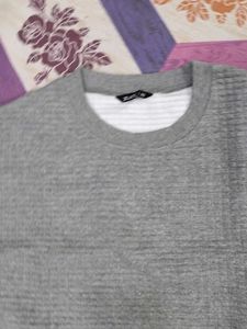 Oversized Gray Textured Top