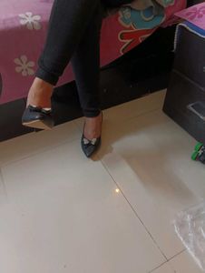 Black Heels with Bow Detail