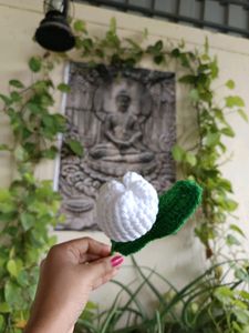 Crochet Handmade white Tulip Flower 🤍
