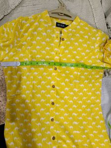 Yellow Camel Print Kurta