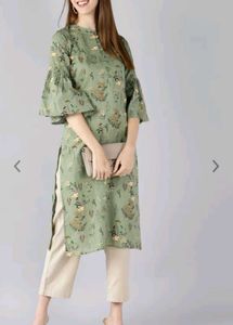 Olive New Balloon Sleeves Kurta 😍