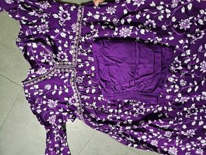 Purple Floral Anarkali Suit💜