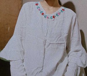 White Embroidered Top