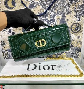 DIOR PATENT FLAP CLUTCH WITH HANDLE ON TOP*