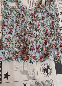 Floral Crop Top With Free 🎁 Gift