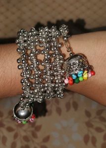 Silver Jhumka Bracelet