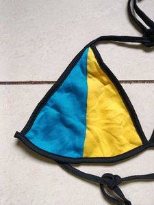 Color Block Triangle Bikini Top
