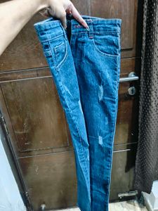 Navy Blue Fitted Jeans