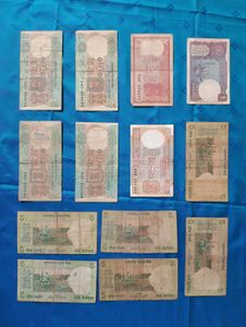 1, 2 And 5 Rupees Note Old Indian Issue 13 Piece