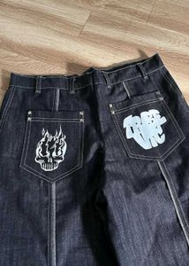 Baggy Graphic Raw Denim Jeans