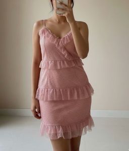 new- dusty Pink Ruffle tiered Barbie Dress