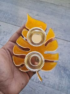 Leaf Design Kumkum roli plate for Sankranti