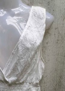 White V-Neck Sleeveless Top
