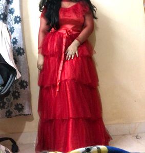 Red Ball Gown Perfect For Party And Functions