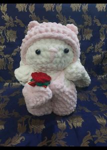 Crochet Bunny Doll, Fully Handmade Stuffed Toy