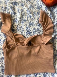 Cute Ruffle Strap Crop Top