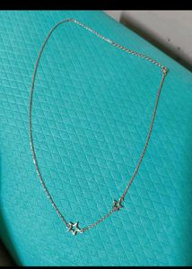 Rose Gold Star Crossed Lovers Necklace Silver 925