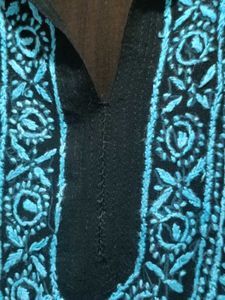 Lukhnowi Chikankari Kurta 🖤🩵