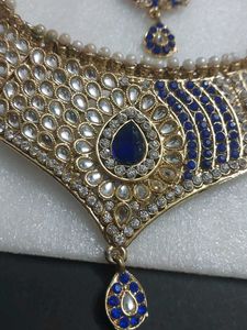 Blue Diamond Jewellery Set With Ring