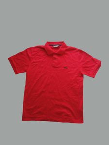 CROCODILE RED SOLID HALF SLEEVE CASUAL POLO T-SHIR