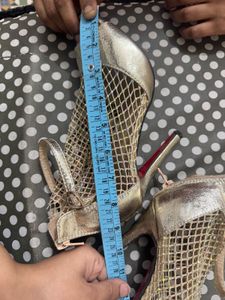 Glamorous Golden Mesh Heels