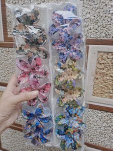 Floral Hair Claw Clips - 12 Pcs
