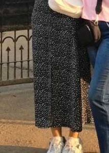 women black and white floral high waist maxi skirt