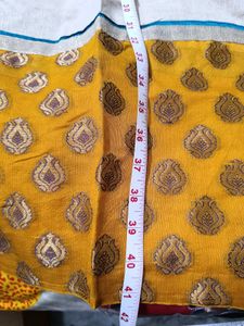 Elegant Beige Printed Kurta yellow and red
