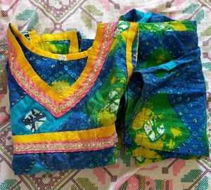 Colorful Ethnic Girl Dress Set For Age 2-4 Yrs