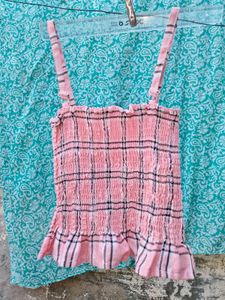 Pink Plaid Cami Top