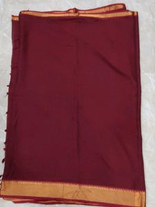 Cotton Zari Saree Maroon