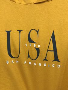 Mustard Yellow Sweatshirt With Hoodie