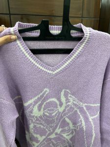 lavender Graphic Knit Sweater