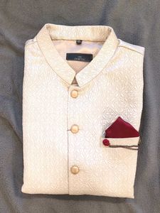 Printed Cream Nehru Jacket