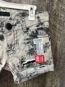 Shaded Denim Shorts Waist 30