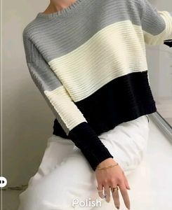 New With Tag SHEIN Stylish Color Block Knit Sweate