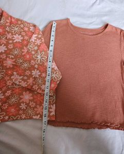 Floral Print CropShirt With Crop Top