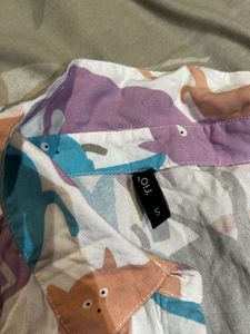 Rio Cat Print Crop Shirt