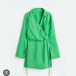 H&m Green Wrap Dress