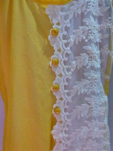 yellow beautiful net top for girl