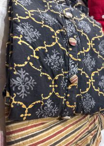 Cotton Suit Set Black Mustard