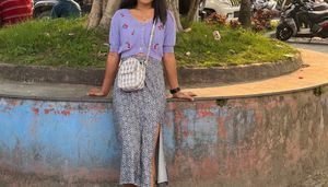 Leopard Print Maxi Skirt with Slit