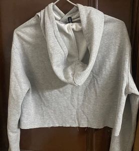 H&amp;M Grey Brooklyn Babe Crop Hoodie
